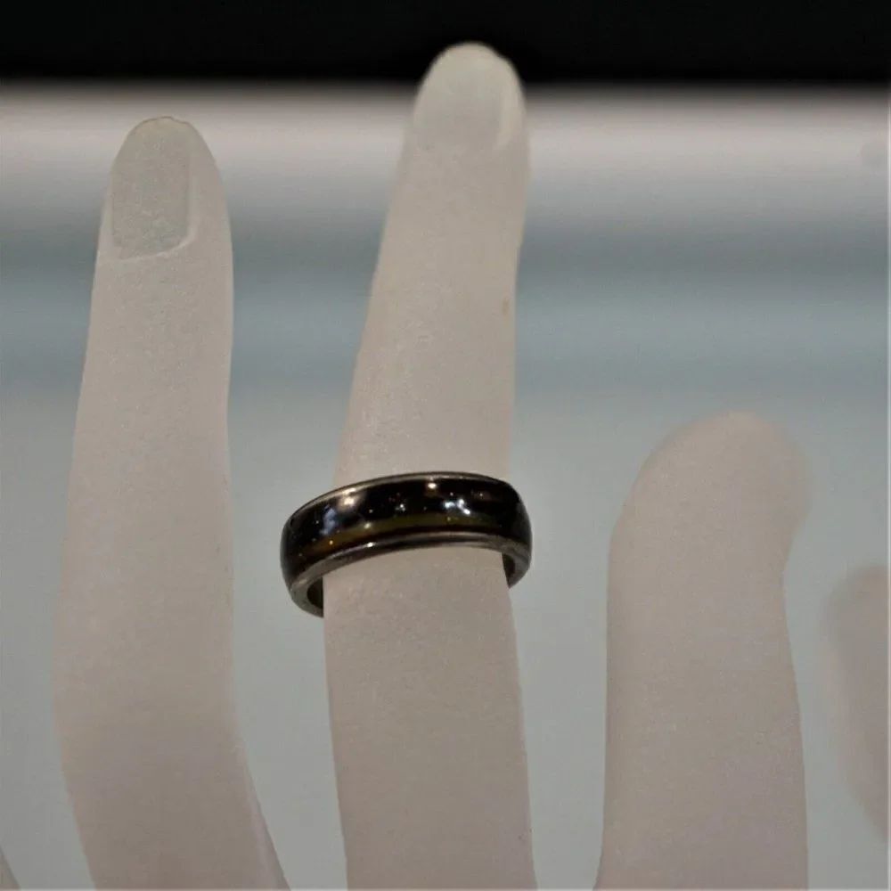 Silver Tone Glittered Unisex Mood Ring Band Size 6 Estate